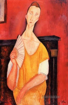  fan - Frau mit einem Fan lunia Czechowska 1919 Amedeo Modigliani